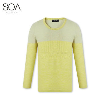 Seamless wholegarment sweater color block striped sport sweater pullover knitwear sweater